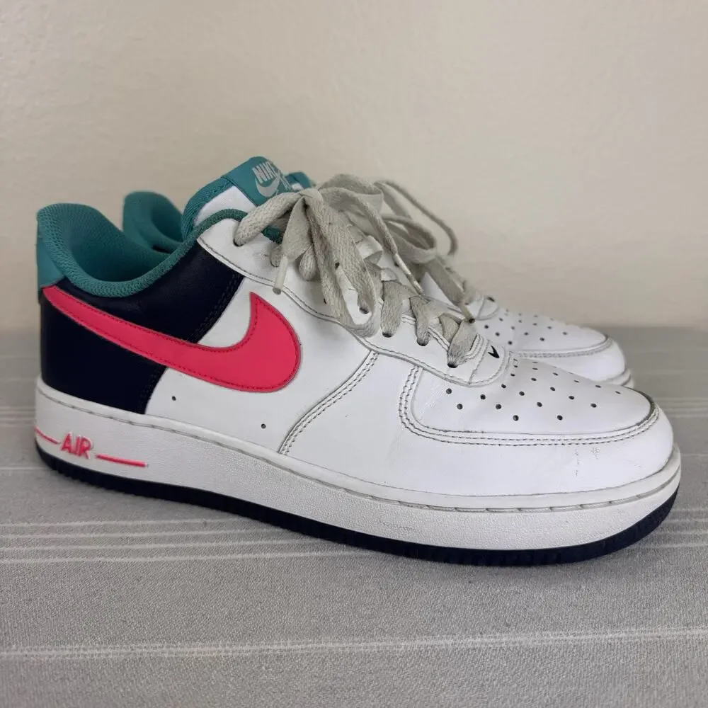 Nike Air Force 1 Low ‘07 90s Leather Athletic Sneakers Neon Pack White Multi 9.5